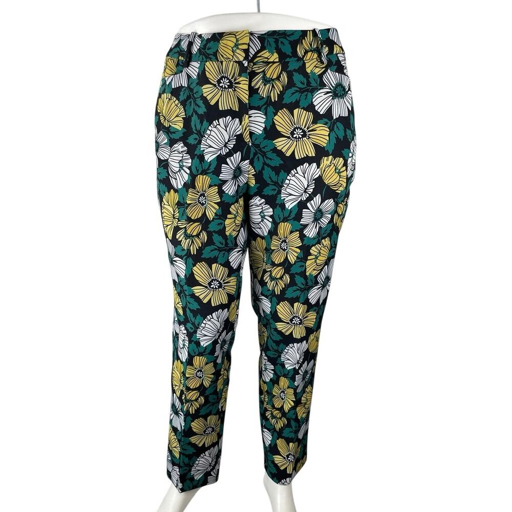Eloquii Women's Multicolor Floral Hawaiian High Rise Straight Trousers Pants 16